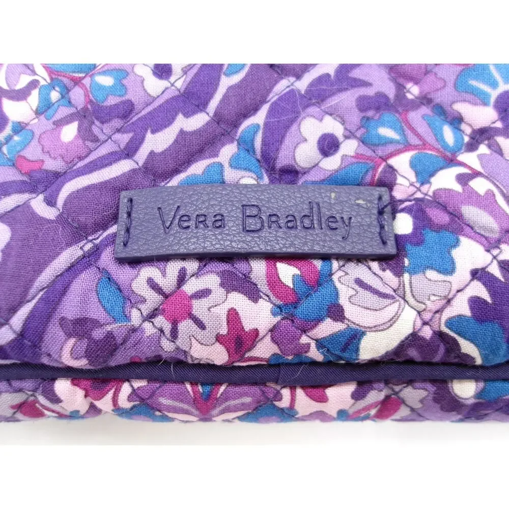 Vera Bradley Quilted Purple Regal Rosette Laptop Sleeve Tablet Case Organizer